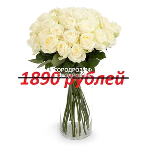 Букет из 21 белой розы