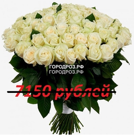 Букет из 65 белых роз