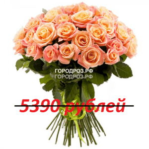 Букет из 49 персиковых роз