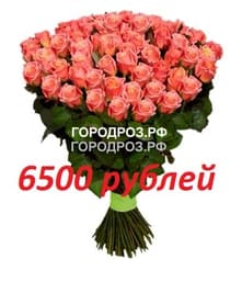 Букет из 65 персиковых роз