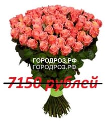 Букет из 65 персиковых роз