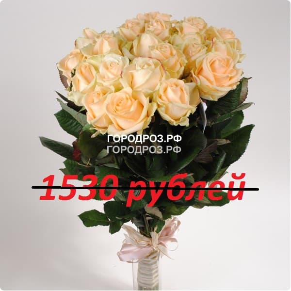 Букет из 17 кремовых роз