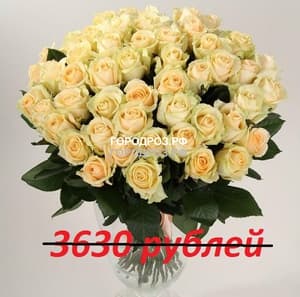 Букет из 33 кремовых роз