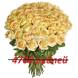 Букет из 47 кремовых роз