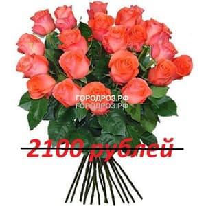 Букет из 21 коралловой розы