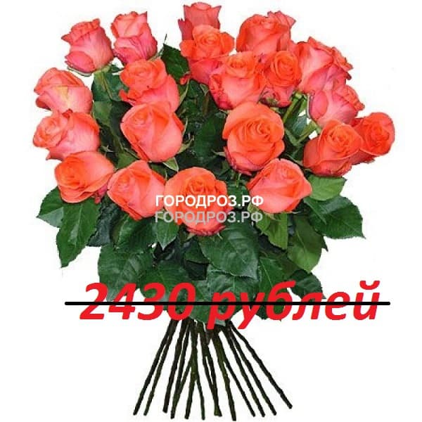 Букет из 27 коралловых роз