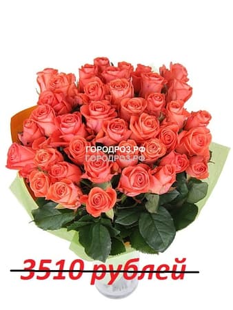 Букет из 39 коралловых роз