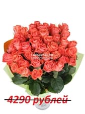 Букет из 39 коралловых роз