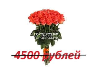 Букет из 45 коралловых роз