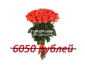 Букет из 55 коралловых роз