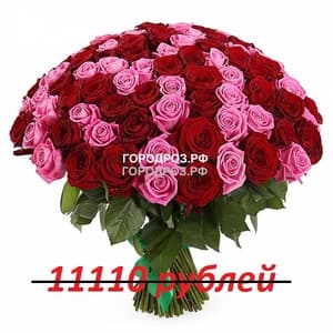 Букет из 101 красной и розовой розы
